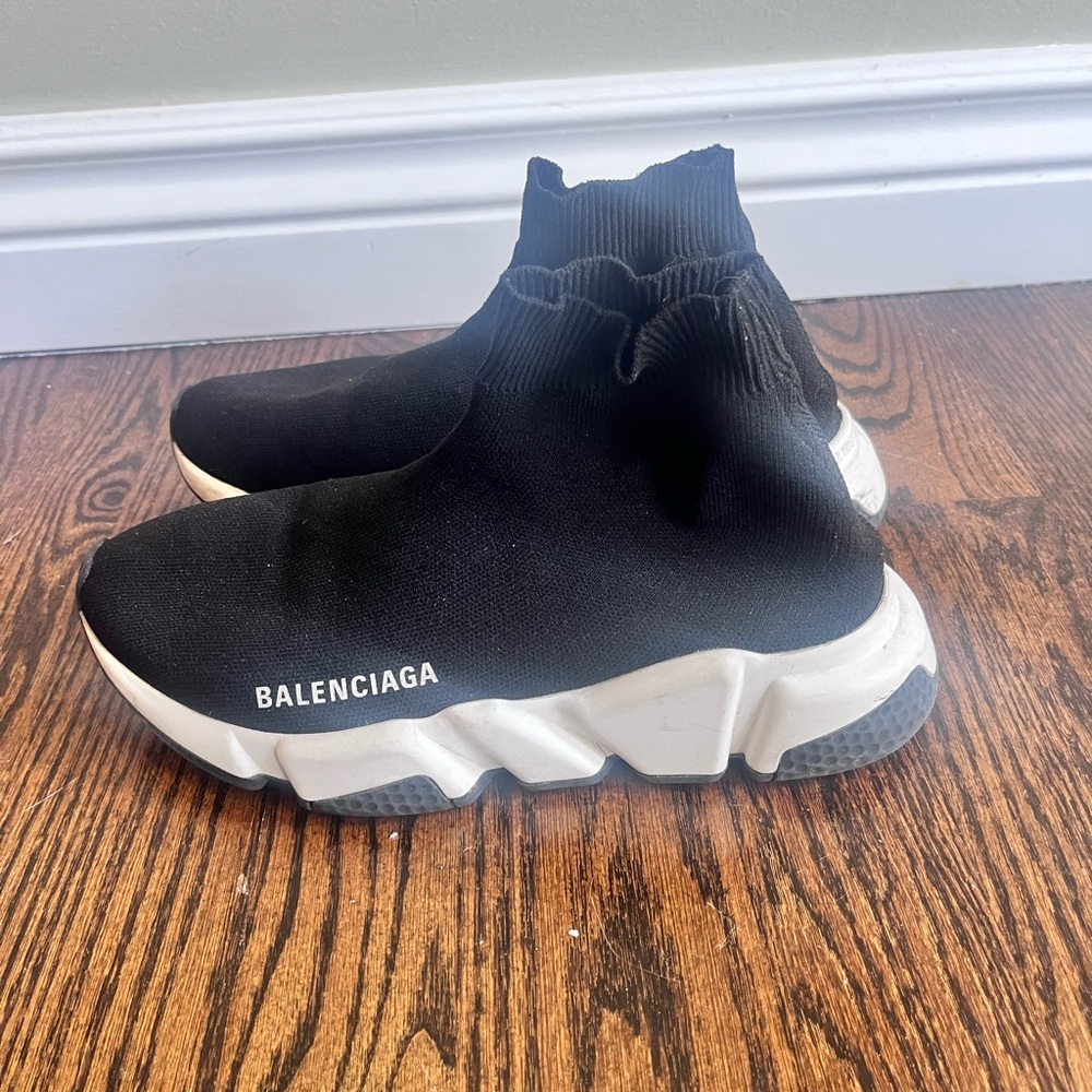 Balenciaga Black and White Sock Sneakers